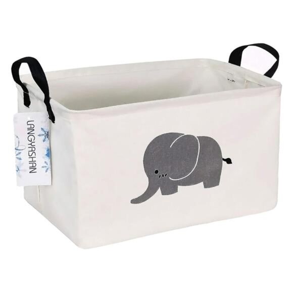 Rectangular Storage Bin Collapse Canvas Fabric Cartoon Storage Basket - Picture 1 of 8